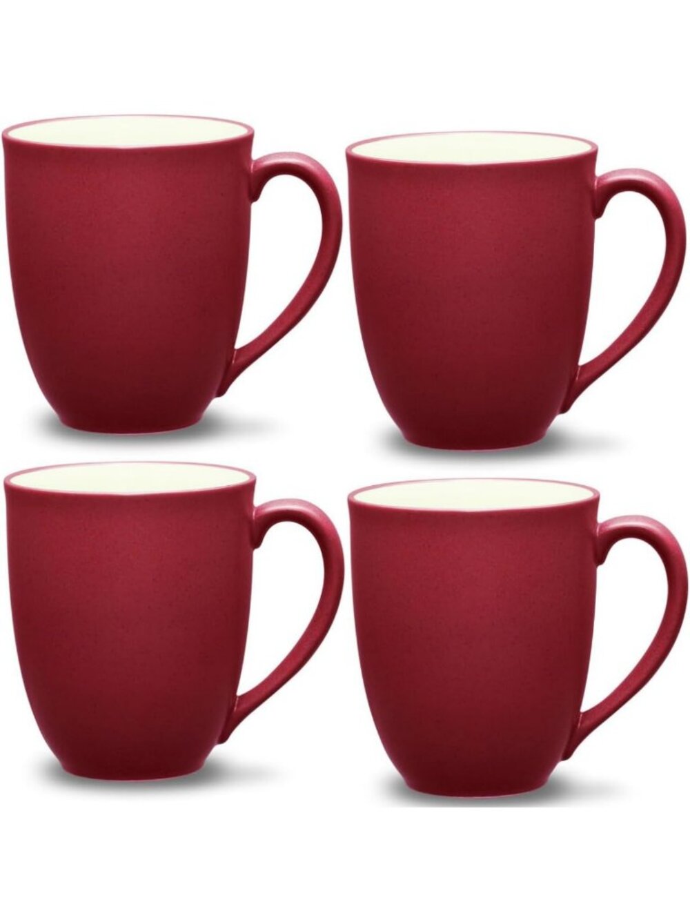 Extra-Large Raspberry Mugs Set of 4 | Colorful 18 oz Ceramic Drinkware